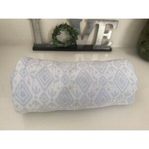 Baby Dumpling Cotton Muslin Baby Blanket White Blue Square Geometric Print 34x34